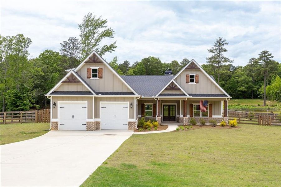 Front exterior of a new home in , Dallas, GA, highlighting curb appeal (Image 27).