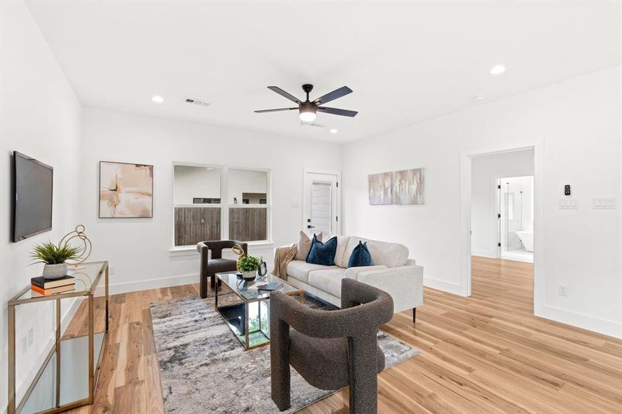 Furnished interior view inside a new home in , Dallas (Image 13). Furnished interior view inside a new home in , Dallas (Image 13).