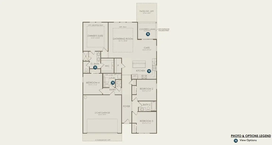 2D floor plan layout for the Highgate by Pulte Homes in Seminole Palms, Palm Coast, FL (Image 5).