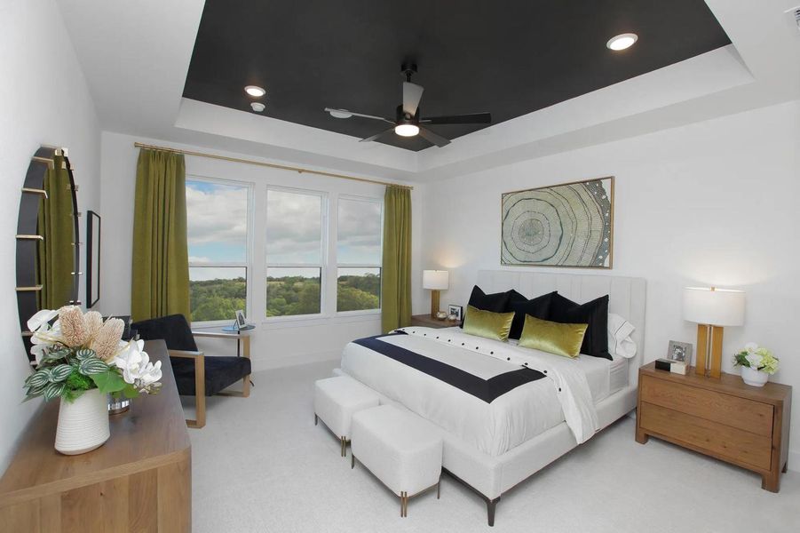 Furnished interior view inside a new home in Rough Hollow The District, Lakeway (Image 6).