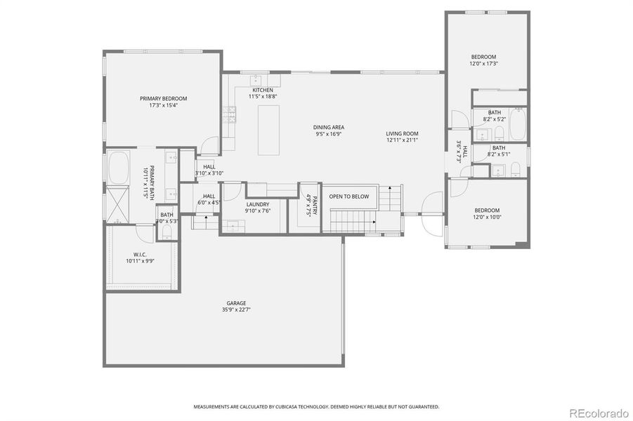 2D floor plan layout of this home in Hillside at Castle Rock, Castle Rock, CO (Image 5).