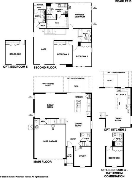 Pearl-F913-ORL Master Plus 2 car (Extended Covered Entry) Static FP JPG