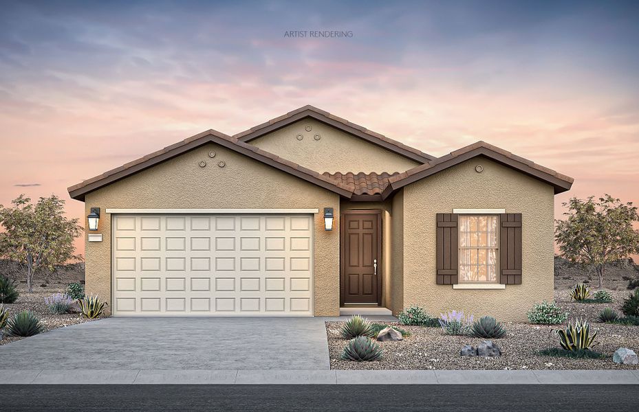 Representative exterior photo of a completed home built from the Nectar by Pulte Homes in Hayden Estates, Buckeye, AZ (Image 15).