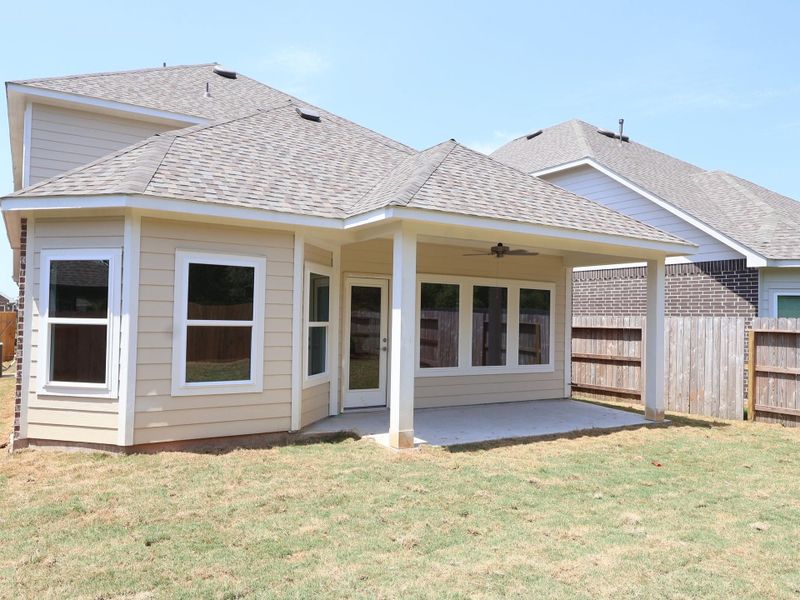 Exterior details and patio area of a home in Sorella, Tomball (Image 3). Exterior details and patio area of a home in Sorella, Tomball (Image 3).