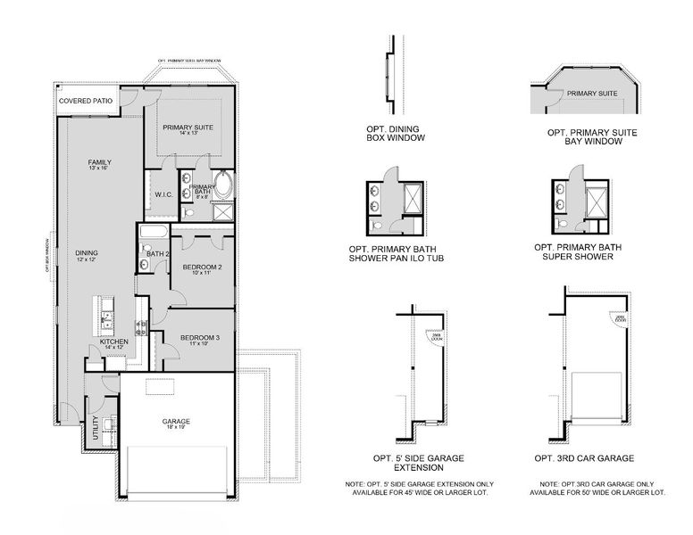 2D floor plan layout for the The Aspen by Legend Homes in Ridgeland Hills, Willis, TX (Image 3).