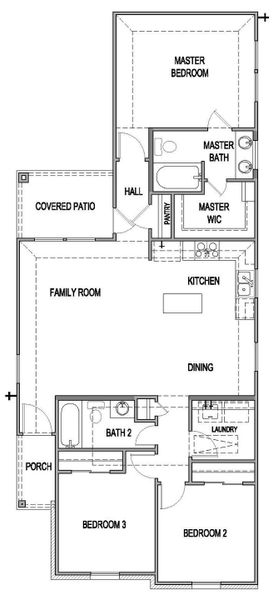 2D floor plan layout of this home in Mayfair, New Braunfels, TX (Image 3). 2D floor plan layout of this home in Mayfair, New Braunfels, TX (Image 3).
