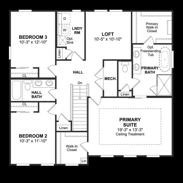 2D floor plan layout of this home in Stono Village, Hollywood, SC (Image 2).