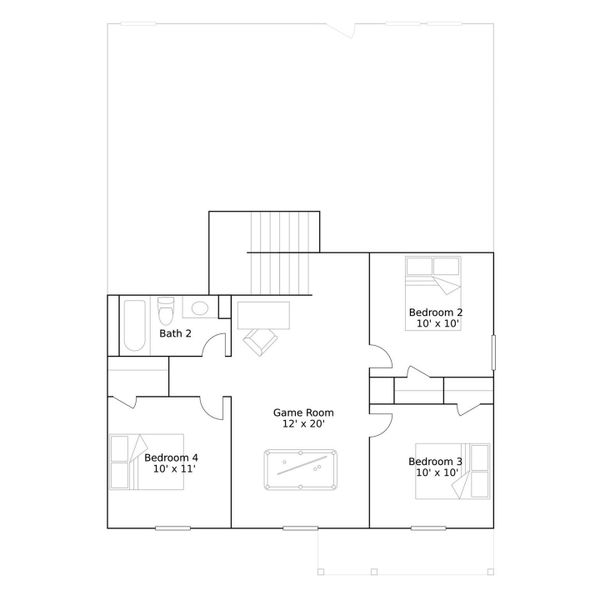 2D floor plan layout of this home in Sunterra Lakes, Brookshire, TX (Image 3).