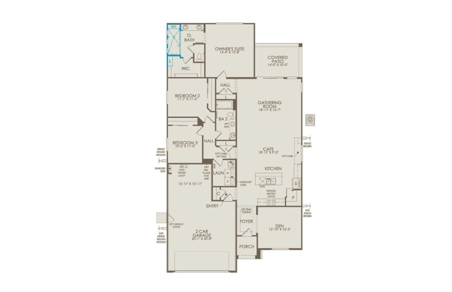 2D floor plan layout of this home in Artisan at Asante, Surprise, AZ (Image 3).