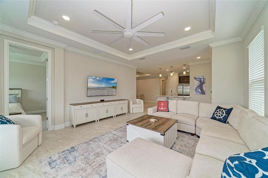 Furnished interior view inside a new home in Esplanade at Azario Lakewood Ranch, Lakewood Ranch (Image 27). Furnished interior view inside a new home in Esplanade at Azario Lakewood Ranch, Lakewood Ranch (Image 27).