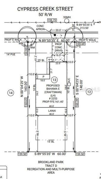 2D floor plan layout of this home in Brookland Park, Auburndale, FL (Image 4).
