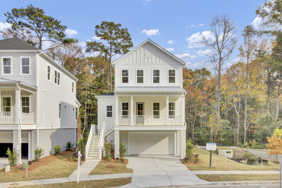Front exterior of a new home in Indigo Grove Single Family Homes, Johns Island, SC, highlighting curb appeal (Image 2).