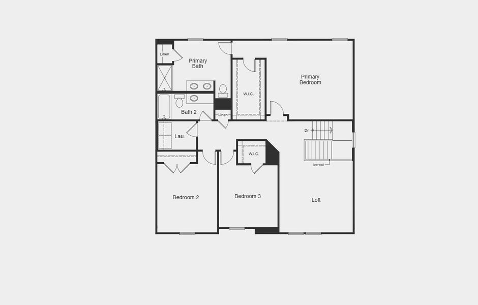 2D floor plan layout for the 2338 by KB Home in Wellington Pointe Classic, Monroe, NC (Image 9). 2D floor plan layout for the 2338 by KB Home in Wellington Pointe Classic, Monroe, NC (Image 9).