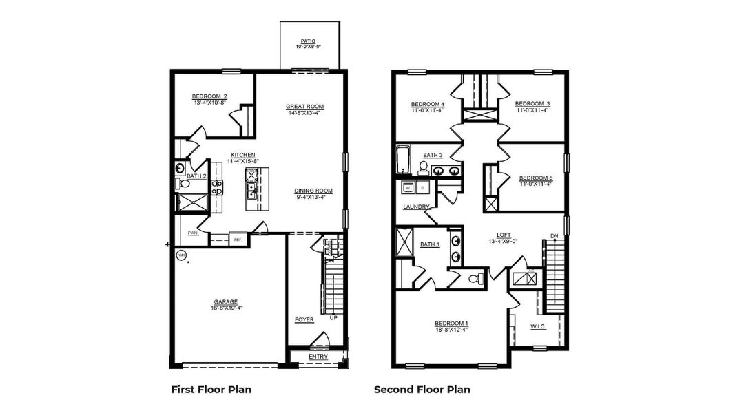 2D floor plan layout of this home in Deerbrook, Land O' Lakes, FL (Image 2). 2D floor plan layout of this home in Deerbrook, Land O' Lakes, FL (Image 2).