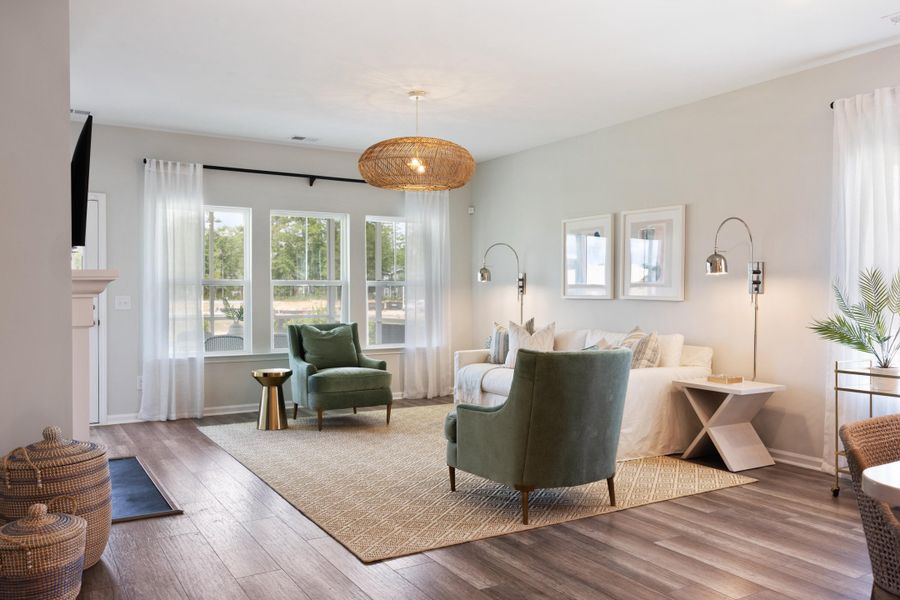 Furnished interior view inside a new home in Sweetgrass at Summers Corner, Summerville (Image 4). Furnished interior view inside a new home in Sweetgrass at Summers Corner, Summerville (Image 4).