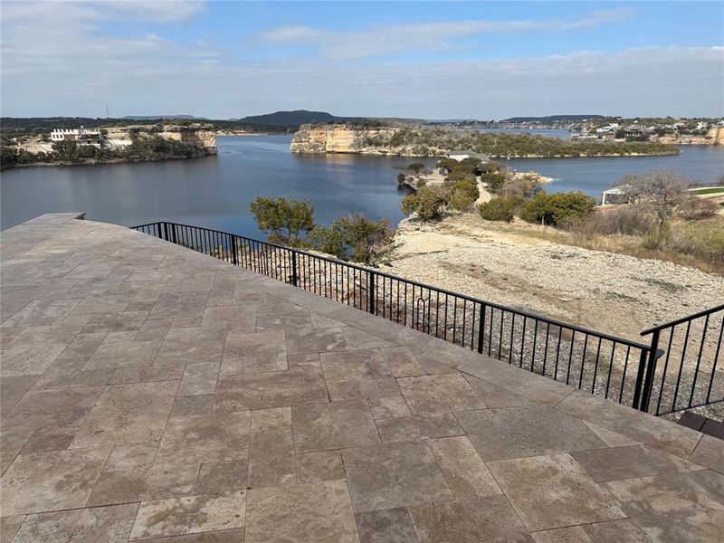 View of patio / terrace with a water view View of patio / terrace with a water view