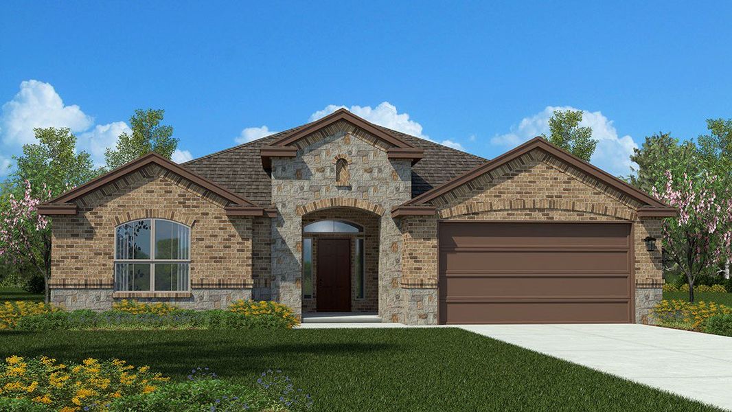 Front exterior of a new home in Westmont, Lubbock, TX, highlighting curb appeal (Image 2). Front exterior of a new home in Westmont, Lubbock, TX, highlighting curb appeal (Image 2).