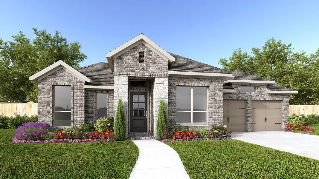 Front exterior of a new home in Ladera, San Antonio, TX, highlighting curb appeal (Image 1). Front exterior of a new home in Ladera, San Antonio, TX, highlighting curb appeal (Image 1).