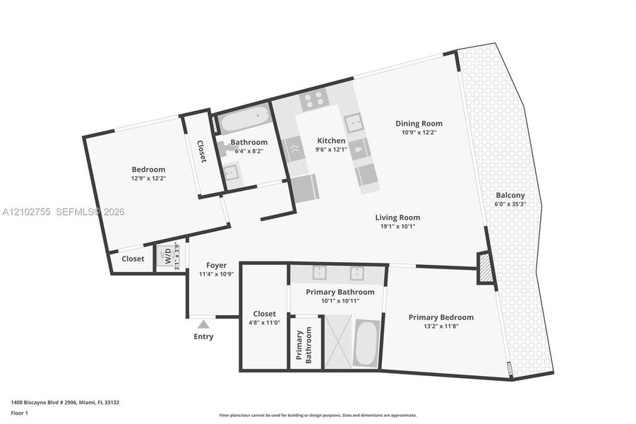 2D floor plan layout of this home in , Miami, FL (Image 6).