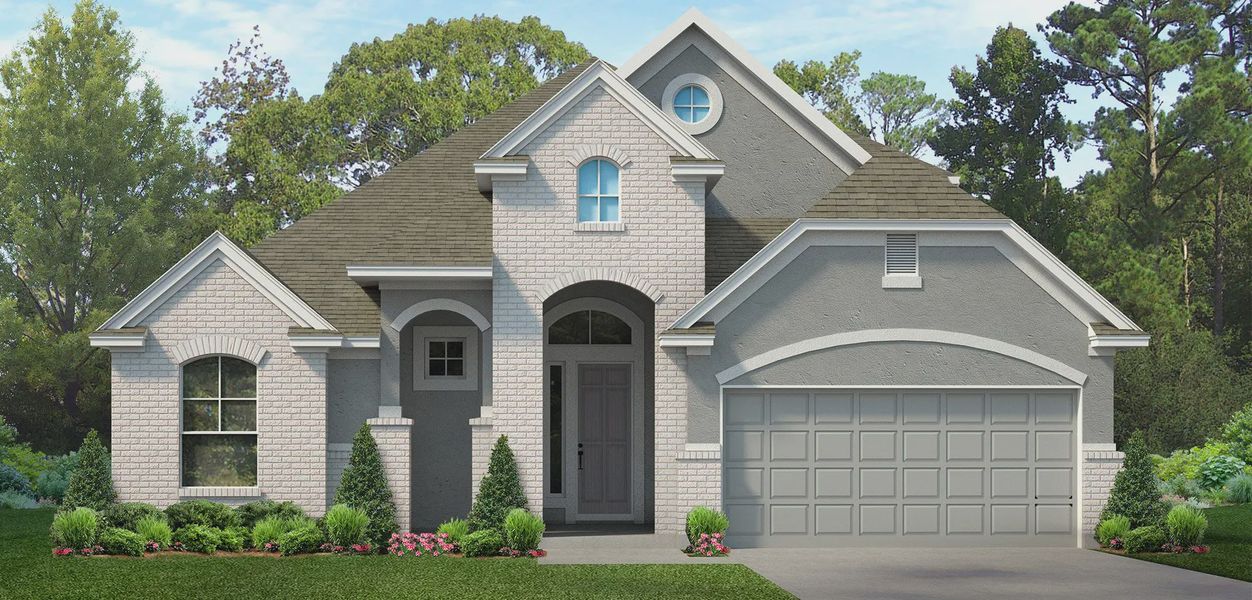Representative exterior photo of a completed home built from the Oliver by Chesmar Homes in The Highlands, Porter, TX (Image 4).