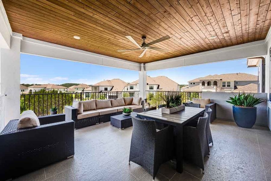 Representative furnished interior of a home built from the Catalina by Taylor Morrison in Travisso Florence Collection, Leander (Image 37).