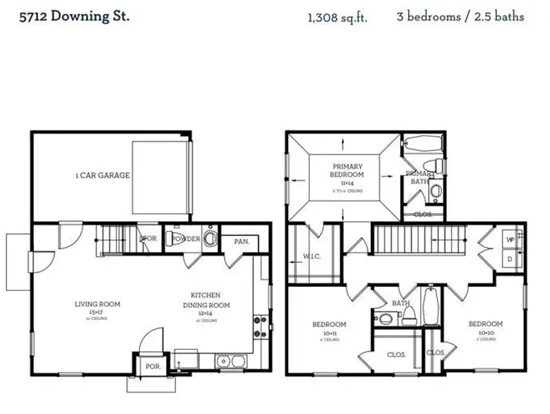 The floor plan for 5712 Downing St. The floor plan for 5712 Downing St.
