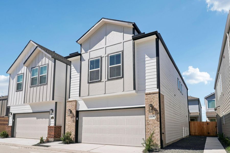 Exterior details and patio area of a home in Spring Brook Village - City Series, Houston (Image 4). Exterior details and patio area of a home in Spring Brook Village - City Series, Houston (Image 4).