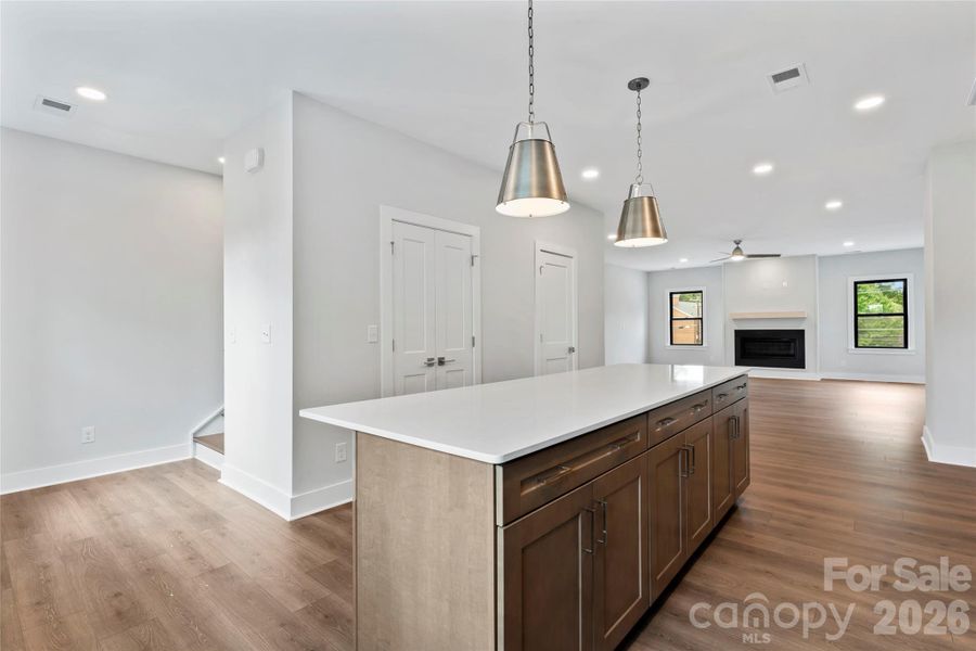 Beautiful floors throughout the main level create a warm, polished feel. Beautiful floors throughout the main level create a warm, polished feel.