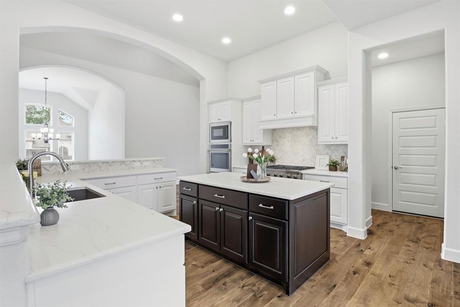 Another look at the kitchen and proximity to garage entrance.  Hauling groceries in is a breeze!