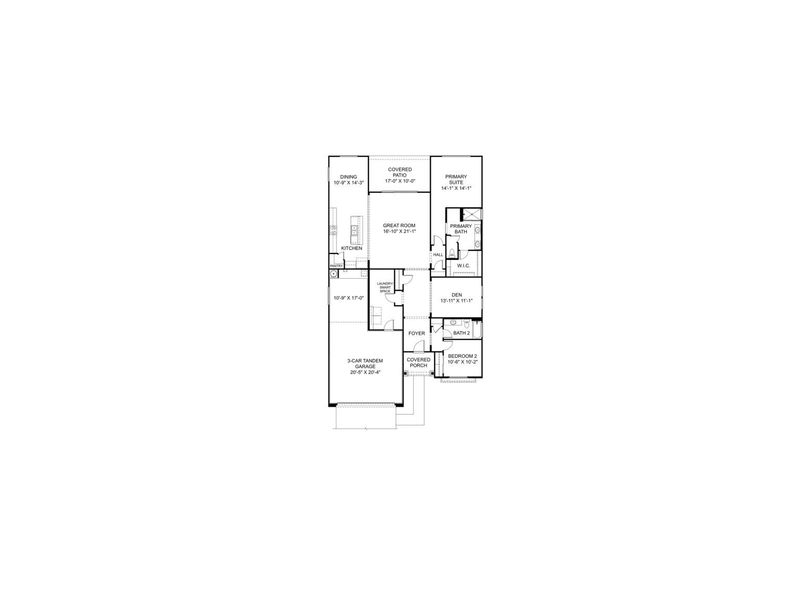 2D floor plan layout for the The Sheridan II by Davidson Homes LLC in Westwood, Prescott, AZ (Image 3).