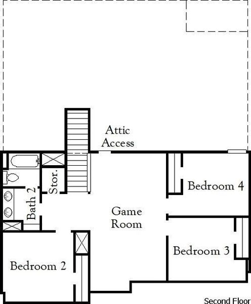 2D floor plan layout of this home in Windrose Green, Angleton, TX (Image 3).