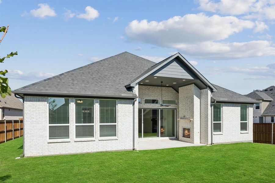 Exterior details and patio area of a home in Trinity Falls, McKinney (Image 3). Exterior details and patio area of a home in Trinity Falls, McKinney (Image 3).