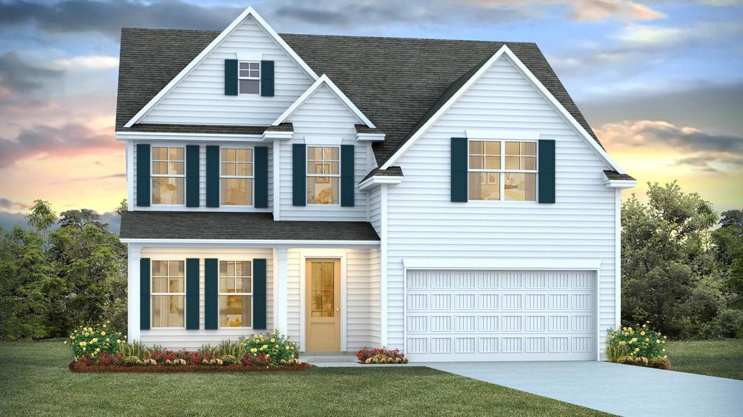 Representative exterior photo of a completed home built from the FORRESTER by D.R. Horton in Surfside Landing, Hubert, NC (Image 2).
