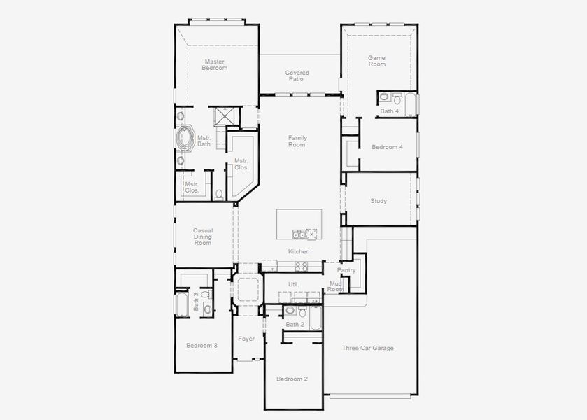 2D floor plan layout of this home in Hillside Village, Celina, TX (Image 3). 2D floor plan layout of this home in Hillside Village, Celina, TX (Image 3).