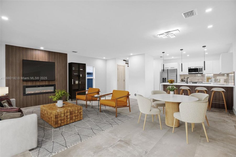 Furnished interior view inside a new home in , Miami (Image 7).