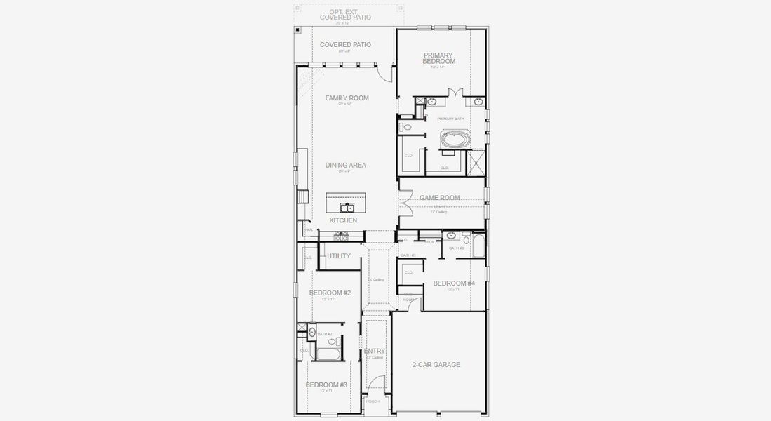 2D floor plan layout of this home in Mosaic 50', Celina, TX (Image 5). 2D floor plan layout of this home in Mosaic 50', Celina, TX (Image 5).
