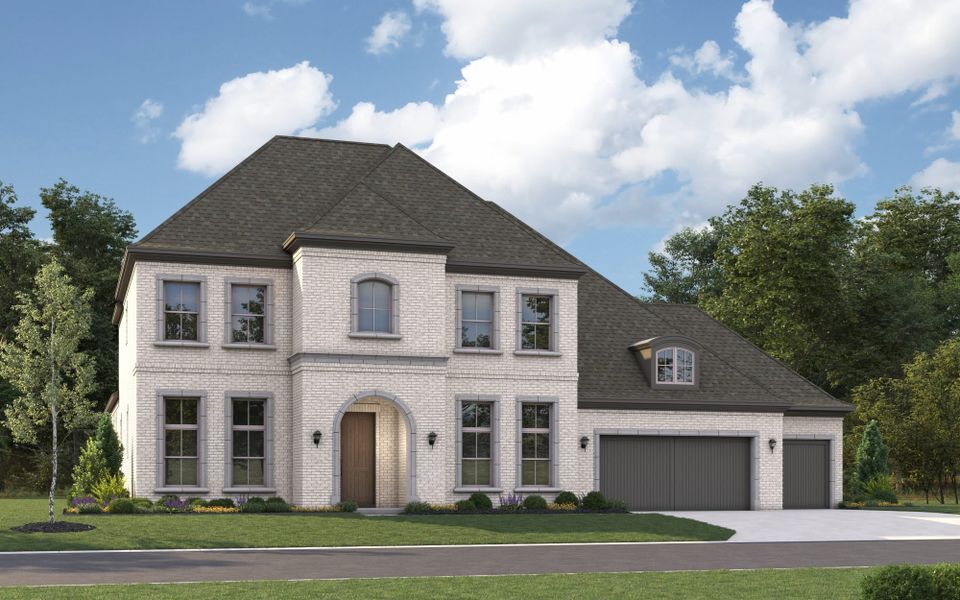 Representative exterior photo of a completed home built from the 6061 by Tradition Homes in Mustang Lakes, McKinney, TX (Image 5).