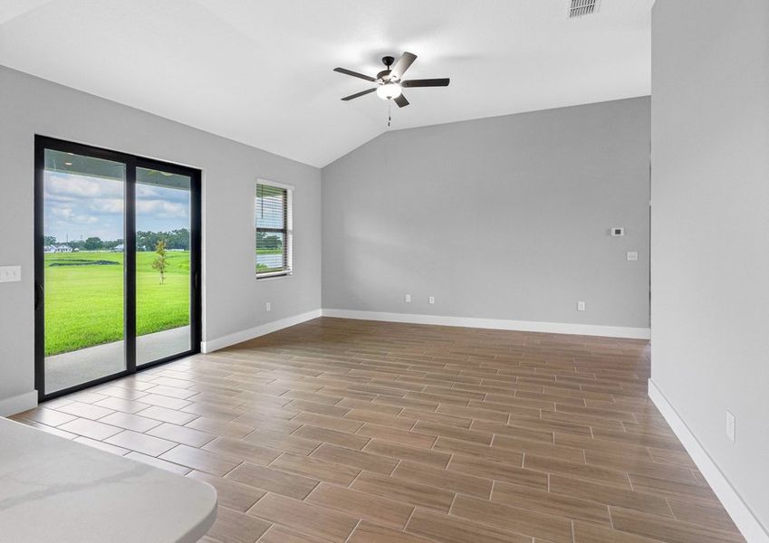 Host watch parties with your loved ones in this open family room