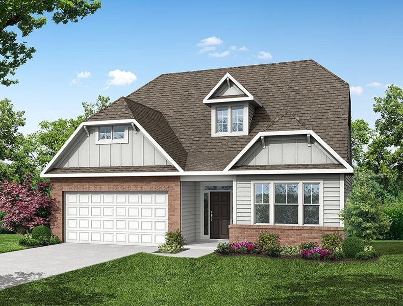 Representative exterior photo of a completed home built from the Amelia by Eastwood Homes in Monterra, Kernersville, NC (Image 5).