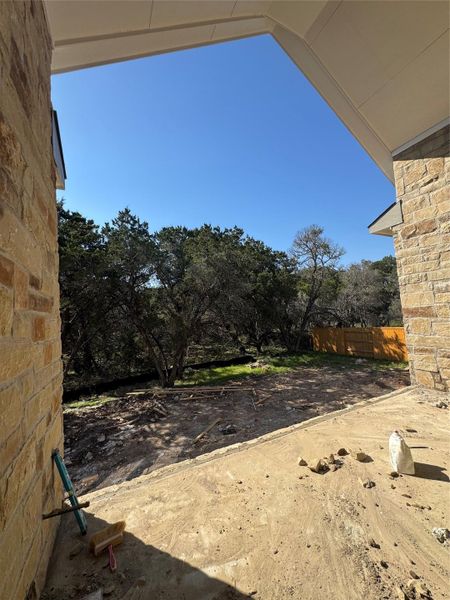 Exterior details and patio area of a home in 6 Creeks, Kyle (Image 3).