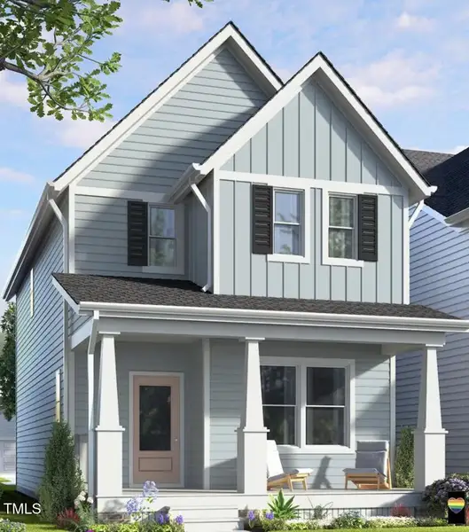 Paper floorplan with garage