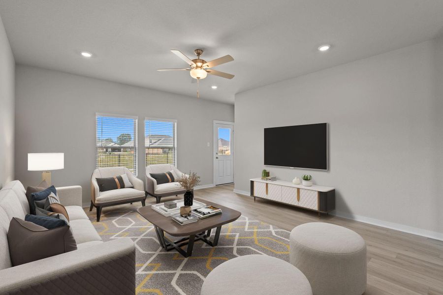 Furnished interior view inside a new home in Laurel Landing 40', Alvin (Image 8). Furnished interior view inside a new home in Laurel Landing 40', Alvin (Image 8).