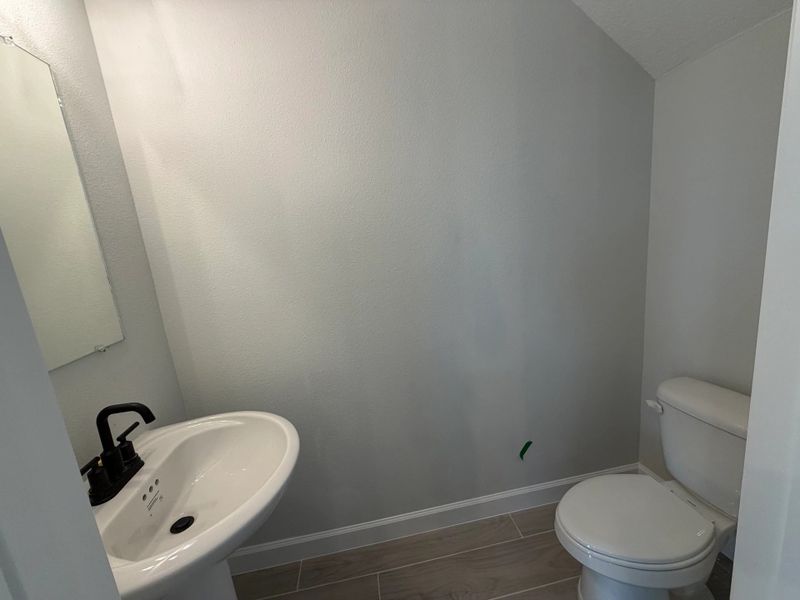 Convenient first-floor powder bathroom