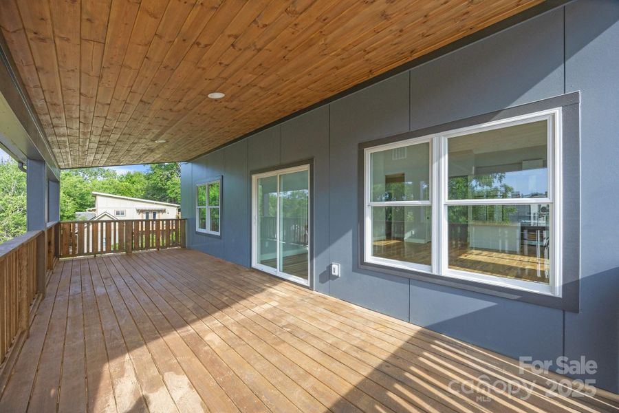Large covered back deck