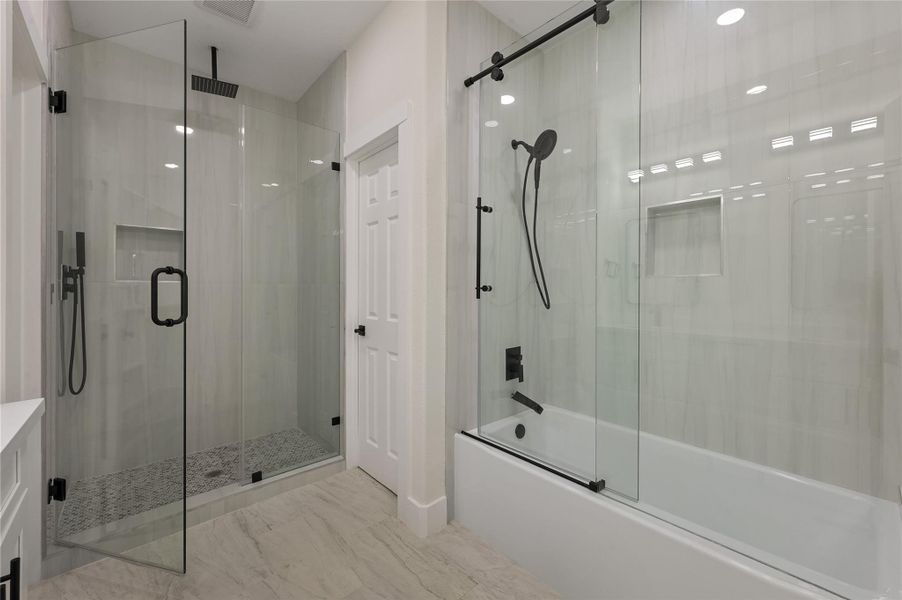 Primary bathroom with walk in shower and tub/shower combo Primary bathroom with walk in shower and tub/shower combo