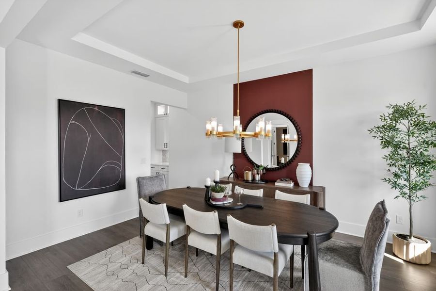 Furnished interior in a model home at Wayt Farm in Cumming (Image 18).