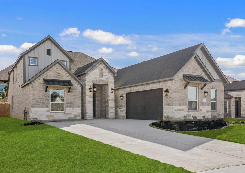 Exterior of the Oakmont with landscaping.