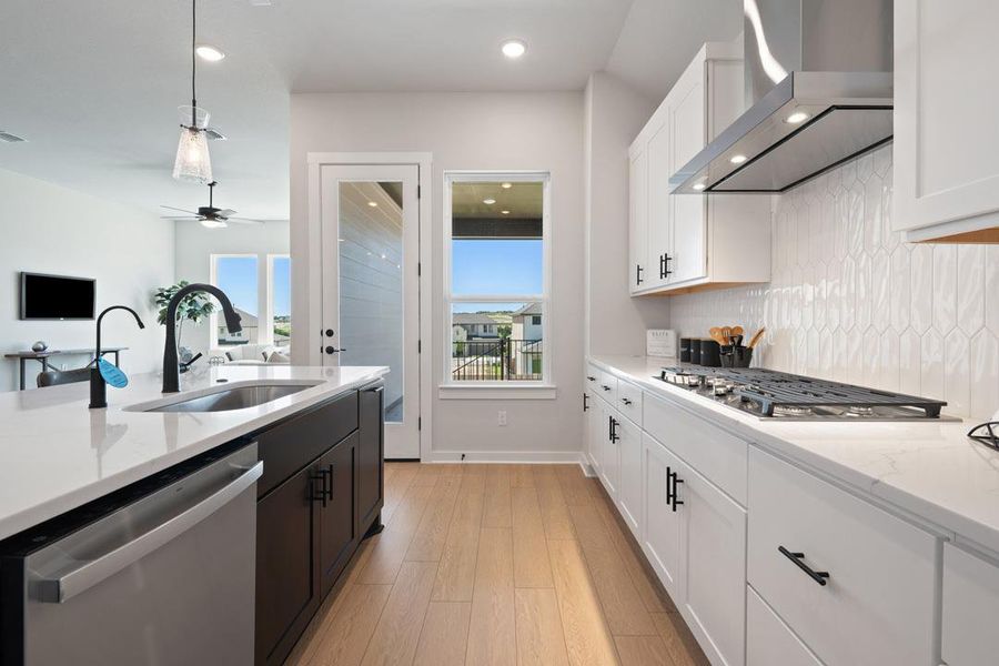 Furnished interior view inside a new home in Park Collection at Lariat, Liberty Hill (Image 33). Furnished interior view inside a new home in Park Collection at Lariat, Liberty Hill (Image 33).