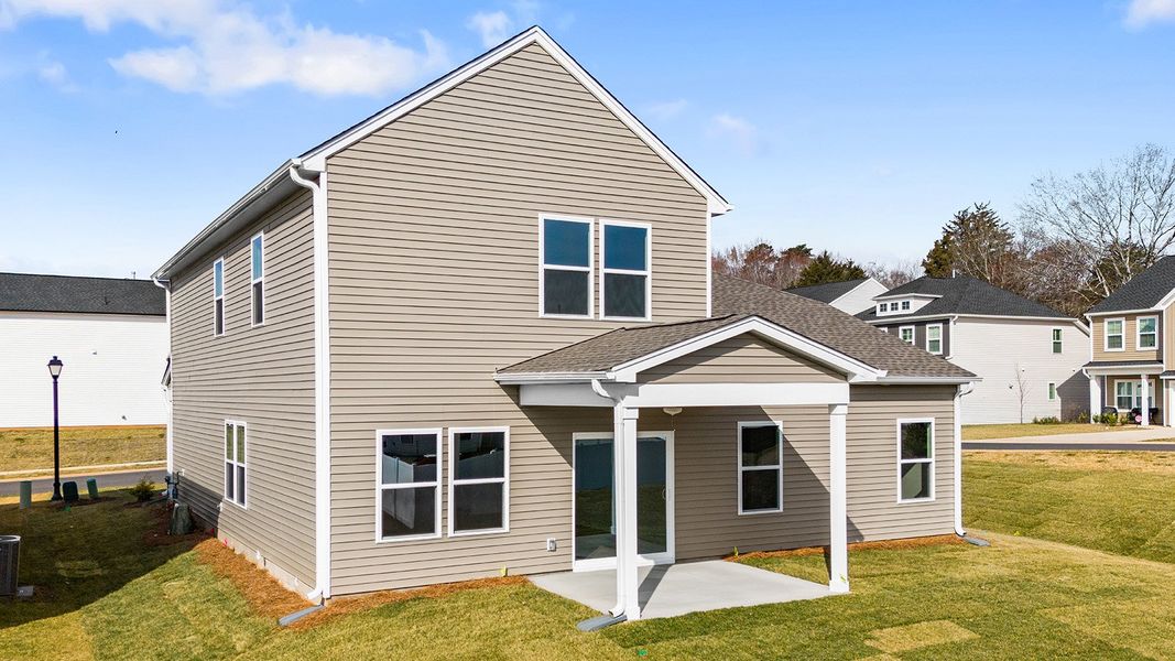 Exterior details and patio area of a home in Hanes Lake, Winston-Salem (Image 22).