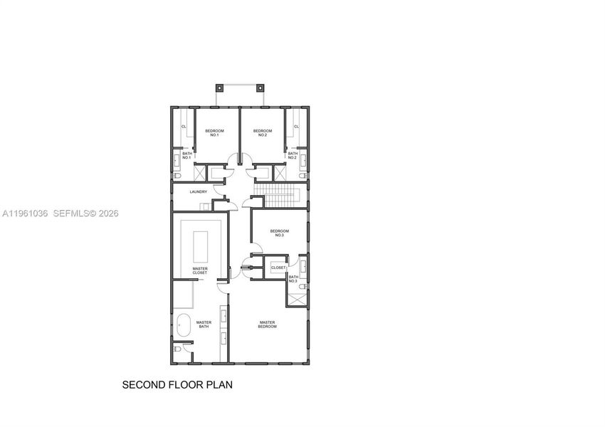 2D floor plan layout of this home in , Miami, FL (Image 3).